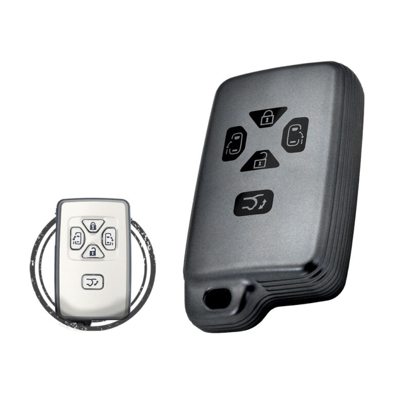 TPU Car Key Cover Case For Toyota Previa Smart Key Remote 5 Button BLACK Metal Color