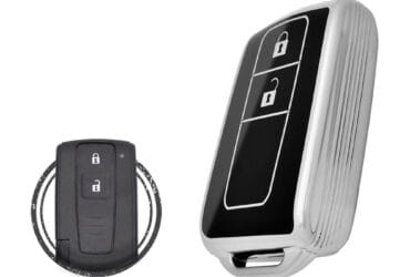 TPU Key Cover Case For Toyota Prius Smart Key Remote 2 Button Black Chrome Color