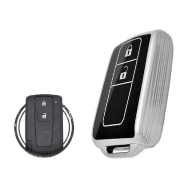 TPU Key Cover Case For Toyota Prius Smart Key Remote 2 Button Black Chrome Color