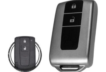 Coque de clé de voiture en TPU pour télécommande intelligente Toyota Prius 2 boutons Couleur métal noir