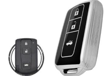 TPU Key Cover Case For Toyota Avensis Crown Prius Smart Key Remote 3 Button Black Chrome Color