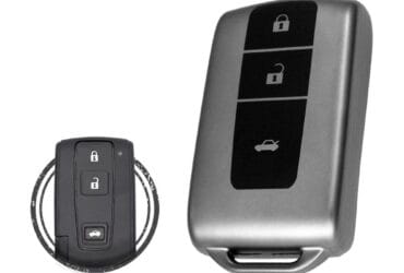 TPU Car Key Cover Case For Toyota Avensis Crown Prius Smart Key Remote 3 Button BLACK Metal Color