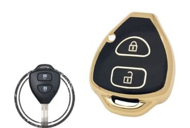 TPU Key Cover Case Protector For Toyota RAV4 Corolla Previa Remote Head Key 2 Button BLACK GOLD Color