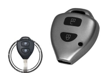 TPU Car Key Fob Cover Case For Toyota RAV4 Corolla Previa Remote Head Key 2 Button BLACK Metal Color