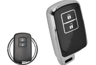 TPU Key Cover Case For Toyota Land Cruiser RAV4 Smart Key Remote 2 Button Black Chrome Color