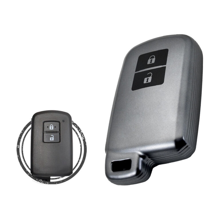 TPU Car Key Fob Cover Case For Toyota Land Cruiser RAV4 Smart Key Remote 2 Button BLACK Metal Color