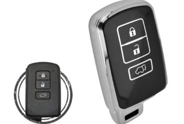 TPU Key Cover Case For Toyota RAV4 Smart Key Remote 3 Button Black Chrome Color