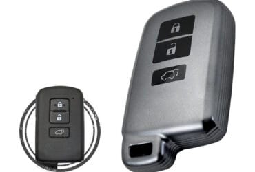 TPU Car Key Fob Cover Case For Toyota RAV4 Smart Key Remote 3 Button BLACK Metal Color