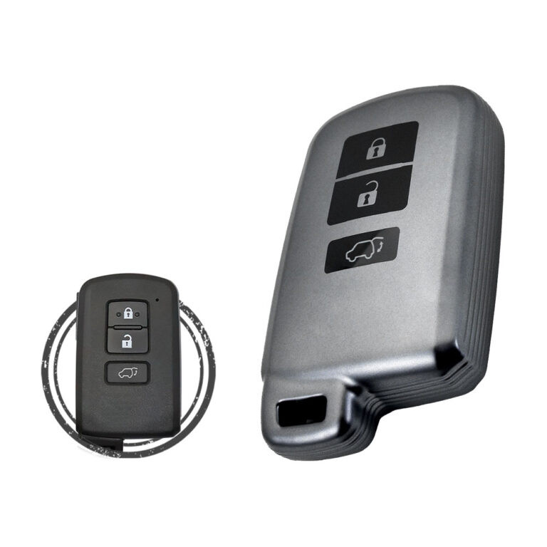 TPU Car Key Fob Cover Case For Toyota RAV4 Smart Key Remote 3 Button BLACK Metal Color