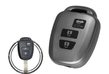 TPU Car Key Fob Cover Case For Toyota Remote Head Key 3 Button w/ Trunk BLACK Metal Color