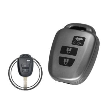 TPU Car Key Fob Cover Case For Toyota Remote Head Key 3 Button w/ Trunk BLACK Metal Color