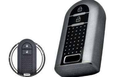Coque de protection en TPU pour clé intelligente Toyota Rush 2 boutons Couleur métal noir