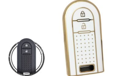Coque de protection en TPU pour télécommande intelligente Toyota Rush 2 boutons Couleur blanc doré