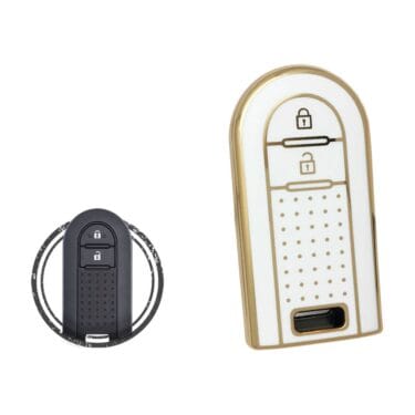 TPU Key Cover Case For Toyota Rush Smart Key Remote 2 Button WHITE GOLD Color