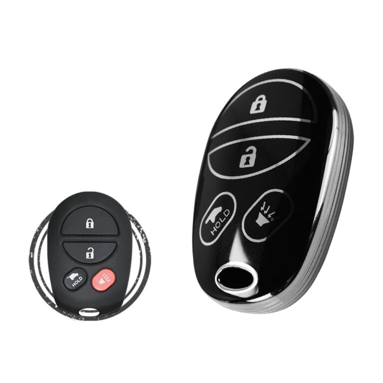TPU Key Cover Case For Toyota Sienna Solara Avalon Aurion Keyless Entry Remote 4 Button Black Chrome Color