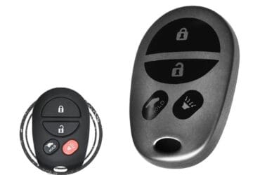 Coque de clé en TPU pour télécommande Toyota Sienna Solara Avalon 4 boutons couleur métal noir