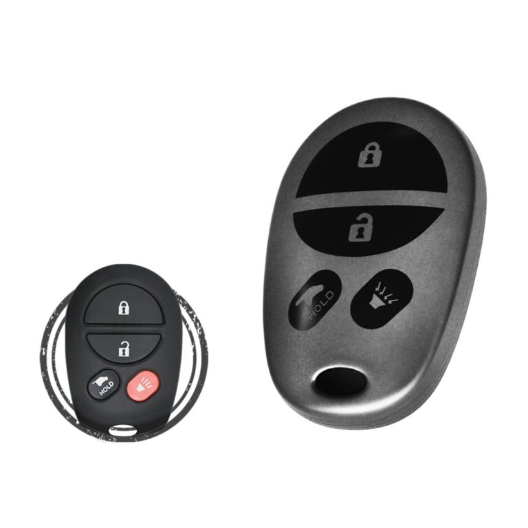 TPU Car Key Cover Case For Toyota Sienna Solara Avalon Aurion Keyless Entry Remote 4 Button BLACK Metal Color
