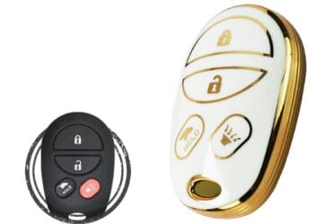 TPU Key Cover Case For Toyota Sienna Solara Avalon Aurion Keyless Entry Remote 4 Button WHITE GOLD Color
