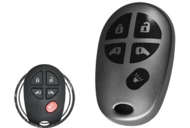 TPU Car Key Cover Case For Toyota Sienna Keyless Entry Remote 5 Button BLACK Metal Color