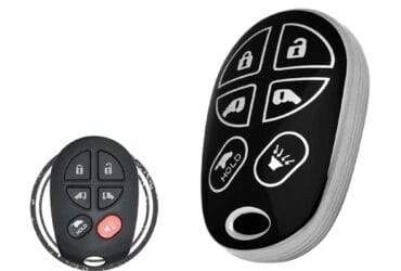 Coque de clé en TPU pour télécommande sans clé Toyota Sienna 6 boutons couleur chrome noir