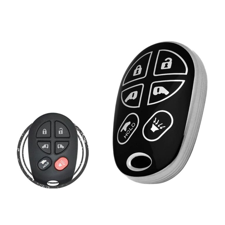 TPU Key Cover Case For Toyota Sienna Keyless Entry Remote 6 Button Black Chrome Color