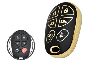 Coque de clé de voiture en TPU pour télécommande Toyota Sienna 6 boutons couleur or noir