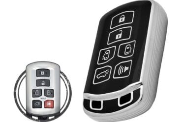 TPU Key Cover Case For Toyota Sienna Smart Key Remote 6 Button Black Chrome Color