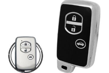 TPU Key Cover Case For Toyota Smart Key Remote 3 Button Black Chrome Color