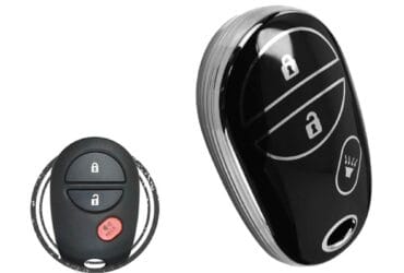 TPU Key Cover Case For Toyota Tundra Tacoma Sienna Sequoia Keyless Entry Remote 5 Button Black Chrome Color