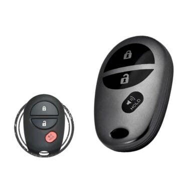 TPU Car Key Cover Case For Toyota Tundra Tacoma Sienna Sequoia Keyless Entry Remote 3 Button BLACK Metal Color