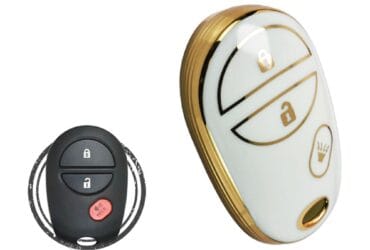 TPU Key Cover Case For Toyota Tundra Tacoma Sienna Sequoia Keyless Entry Remote 3 Button WHITE GOLD Color