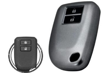 TPU Car Key Fob Cover Case For Toyota Yaris Argo Smart Key Remote 2 Button BLACK Metal Color