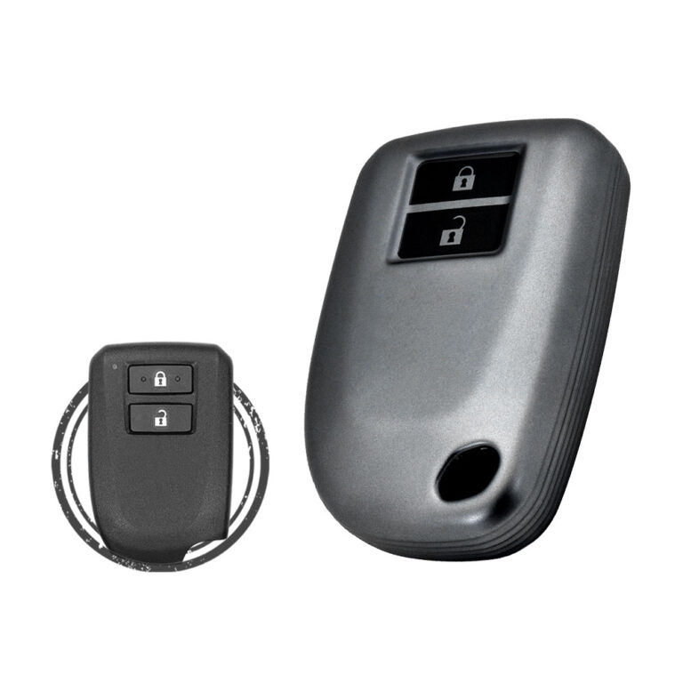 TPU Car Key Fob Cover Case For Toyota Yaris Argo Smart Key Remote 2 Button BLACK Metal Color