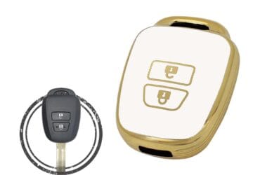 TPU Key Cover Case For Toyota Yaris Hiace Vios Remote Head Key 2 Button WHITE GOLD Color