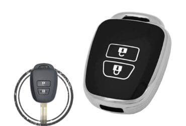 TPU Key Cover Case For Toyota Yaris Hiace Vios Remote Head Key 2 Button Black Chrome Color