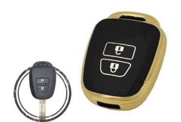 TPU Key Cover Case Protector For Toyota Yaris Hiace Vios Remote Head Key 2 Button BLACK GOLD Color
