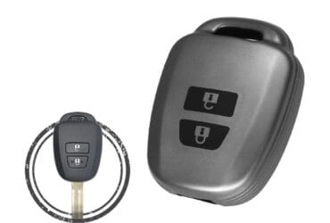 TPU Car Key Fob Cover Case For Toyota Yaris Hiace Vios Remote Head Key 2 Button BLACK Metal Color