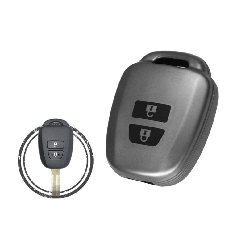TPU Car Key Fob Cover Case For Toyota Yaris Hiace Vios Remote Head Key 2 Button BLACK Metal Color