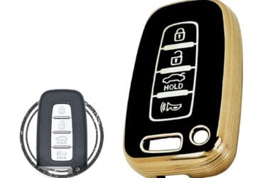 TPU Key Cover Case Protector For Hyundai Tucson Coupe Elantra Avante Smart Key Remote 4 Button BLACK GOLD Color