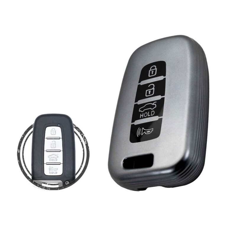 TPU Car Key Fob Cover Case For Hyundai Tucson Coupe Elantra Avante Smart Key Remote 4 Button BLACK Metal Color