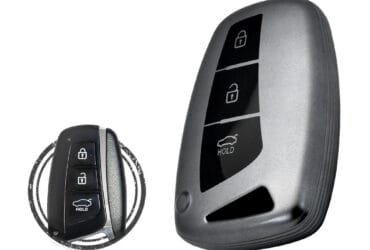 TPU Car Key Fob Cover Case For Hyundai Genesis Santa Fe Equus Smart Key Remote 3 Button BLACK Metal Color