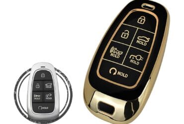 TPU Key Cover Case Protector For Hyundai Ioniq 5 Smart Key Remote 6 Button CQOFN01210 BLACK GOLD Color