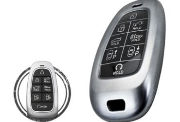 TPU Car Key Fob Cover Case For 2022 Hyundai IONIQ Smart Key Remote 8 Button BLACK Metal Color