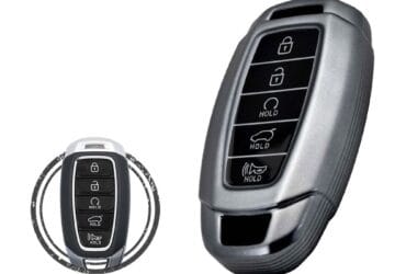 TPU Car Key Fob Cover Case For Hyundai Palisade Kona Elantra Avante Smart Key Remote 5 Button BLACK Metal Color