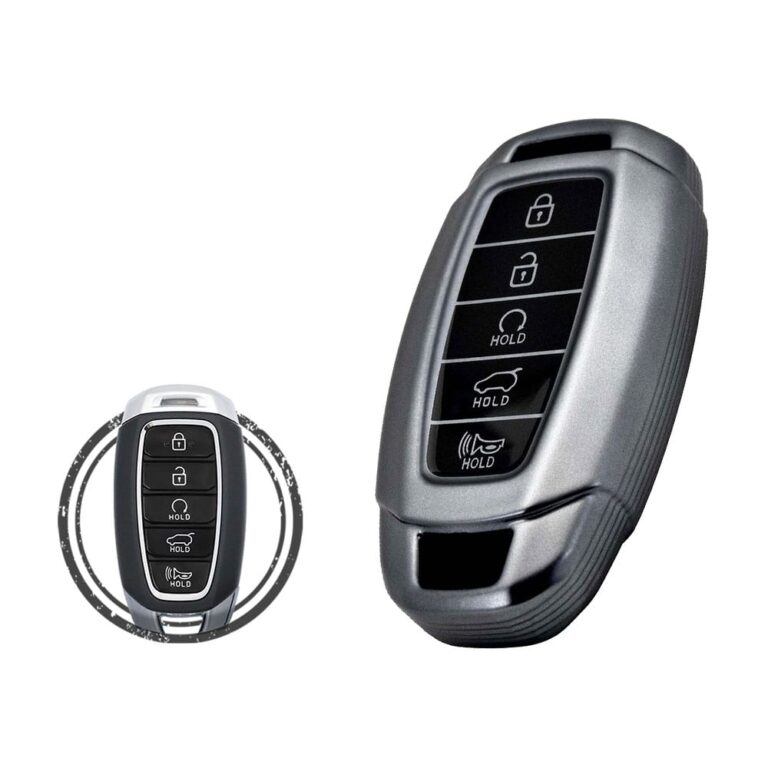 TPU Car Key Fob Cover Case For Hyundai Palisade Kona Elantra Avante Smart Key Remote 5 Button BLACK Metal Color