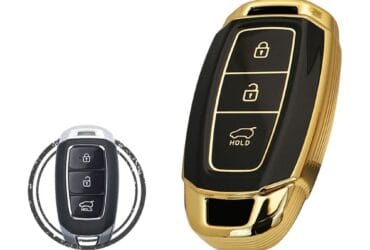 TPU Key Cover Case Protector For Hyundai Palisade Kona Venue Santa Fe Smart Key Remote 3 Button BLACK GOLD Color