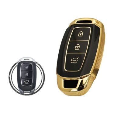 TPU Key Cover Case Protector For Hyundai Palisade Kona Venue Santa Fe Smart Key Remote 3 Button BLACK GOLD Color
