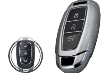 TPU Car Key Fob Cover Case For Hyundai Palisade Kona Venue Santa Fe Smart Key Remote 3 Button BLACK Metal Color