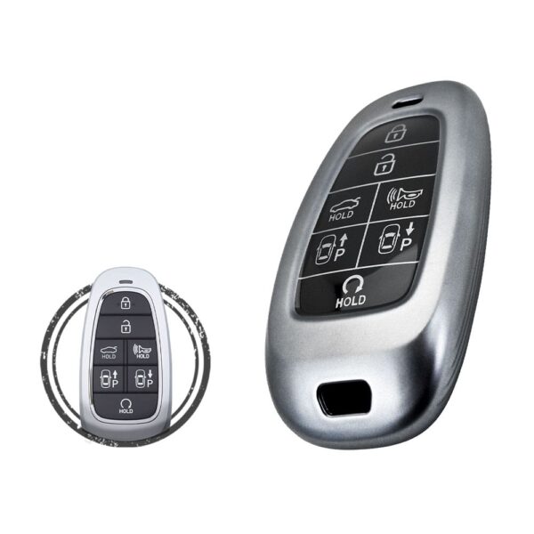 TPU Car Key Fob Cover Case For Hyundai Palisade Tucson Staria Sonata Smart Key Remote 7 Button BLACK Metal Color