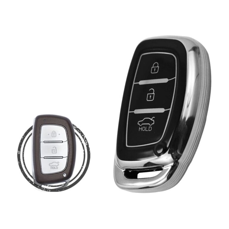 TPU Key Cover Case For Hyundai Elantra Grand I10 Tucson Ioniq Smart Key Remote 3 Button Black Chrome Color